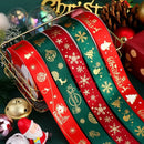 5 jardas fita de natal impressa fita de poliéster de natal para design artesanal decoração de natal diy bolo buquê embalagem de presente
