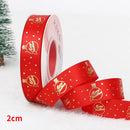 5 jardas fita de natal impressa fita de poliéster de natal para design artesanal decoração de natal diy bolo buquê embalagem de presente