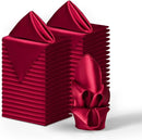 12 guardanapos de cetim vermelho 30x30cm, guardanapos laváveis suaves e sedosos para restaurante, casamentos, jantar, festa, decoração de natal