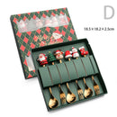Conjunto de talheres com tema de natal, aço inoxidável, criativo, desenho animado, faca, garfo, colher, 2/4/6 peças, conjunto de presente de feriado, decoração de talheres