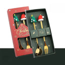 Conjunto de talheres com tema de natal, aço inoxidável, criativo, desenho animado, faca, garfo, colher, 2/4/6 peças, conjunto de presente de feriado, decoração de talheres