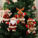 4 pçs feliz natal ornamentos diy presente de natal papai noel boneco de neve árvore pingente boneca pendurar decoração para casa noel natal ano novo