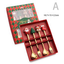 Conjunto de talheres com tema de natal, aço inoxidável, criativo, desenho animado, faca, garfo, colher, 2/4/6 peças, conjunto de presente de feriado, decoração de talheres