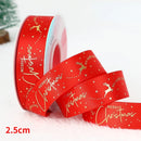 5 jardas fita de natal impressa fita de poliéster de natal para design artesanal decoração de natal diy bolo buquê embalagem de presente