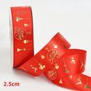 5 jardas fita de natal impressa fita de poliéster de natal para design artesanal decoração de natal diy bolo buquê embalagem de presente