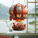 Balão enfeites de dia de natal 2d plano acrílico balão de ar quente ornamento de vidro para o dia de natal grande decoração integraieur