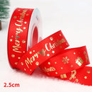 5 jardas fita de natal impressa fita de poliéster de natal para design artesanal decoração de natal diy bolo buquê embalagem de presente