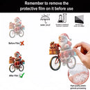 2d acrílico inverno decorativo pendurado dos desenhos animados papai noel bicicleta presentes pingentes de natal decoração da árvore de natal