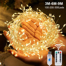 3/6/9m usb power led firecracker luzes da corda controle remoto guirlanda luzes de fadas para festa de casamento jardim decoração de natal