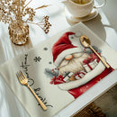 Placemats VIKAMA 4/6/8/10 peças para anões de Natal são adequados para decoração festiva de mesa de jantar e cozinha.