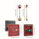 Conjunto de talheres com tema de natal, aço inoxidável, criativo, desenho animado, faca, garfo, colher, 2/4/6 peças, conjunto de presente de feriado, decoração de talheres