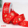 5 jardas fita de natal impressa fita de poliéster de natal para design artesanal decoração de natal diy bolo buquê embalagem de presente