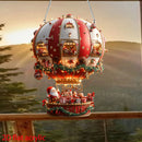 Balão enfeites de dia de natal 2d plano acrílico balão de ar quente ornamento de vidro para o dia de natal grande decoração integraieur