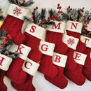 Meias de natal tricô floco de neve carta meia decoração de natal 2025 para casa ornamento de árvore de natal presente navidad natal 2026