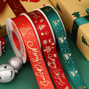 5 jardas fita de natal impressa fita de poliéster de natal para design artesanal decoração de natal diy bolo buquê embalagem de presente