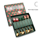 Conjunto de talheres com tema de natal, aço inoxidável, criativo, desenho animado, faca, garfo, colher, 2/4/6 peças, conjunto de presente de feriado, decoração de talheres