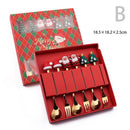 Conjunto de talheres com tema de natal, aço inoxidável, criativo, desenho animado, faca, garfo, colher, 2/4/6 peças, conjunto de presente de feriado, decoração de talheres