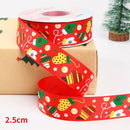 5 jardas fita de natal impressa fita de poliéster de natal para design artesanal decoração de natal diy bolo buquê embalagem de presente