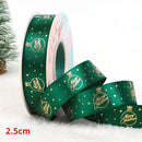 5 jardas fita de natal impressa fita de poliéster de natal para design artesanal decoração de natal diy bolo buquê embalagem de presente