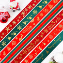 5 jardas fita de natal impressa fita de poliéster de natal para design artesanal decoração de natal diy bolo buquê embalagem de presente