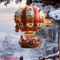 Balão enfeites de dia de natal 2d plano acrílico balão de ar quente ornamento de vidro para o dia de natal grande decoração integraieur