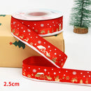 5 jardas fita de natal impressa fita de poliéster de natal para design artesanal decoração de natal diy bolo buquê embalagem de presente