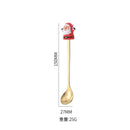 Colher de aço inoxidável, bonito criativo árvore de natal colher de mistura de café, garfo de frutas de sobremesa, estatueta colher garfo talheres, conjunto de presente