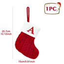 Meias de natal tricô floco de neve carta meia decoração de natal 2025 para casa ornamento de árvore de natal presente navidad natal 2026