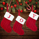 Meias de natal tricô floco de neve carta meia decoração de natal 2025 para casa ornamento de árvore de natal presente navidad natal 2026
