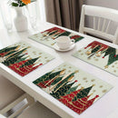 VIKAMA 4/6/8/10 unidades de jogos americanos estampados com árvore de Natal, tapetes de mesa de cozinha laváveis, jogos americanos decorativos de Natal