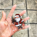 50/100 sacos de embrulho de presente de natal dos pces com floco de neve, papai noel, rena e azevinho impressão sacos de embalagem autoadesivos