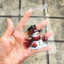 50/100 sacos de embrulho de presente de natal dos pces com floco de neve, papai noel, rena e azevinho impressão sacos de embalagem autoadesivos