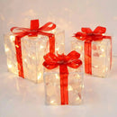 Natal brilhante caixa de presentes decoração ornamento com arco caixa de iluminação ao ar livre iluminação natal ano novo 2024 casa quintal decoração