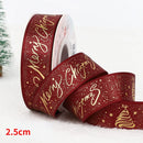 5 jardas fita de natal impressa fita de poliéster de natal para design artesanal decoração de natal diy bolo buquê embalagem de presente