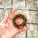50/100 sacos de embrulho de presente de natal dos pces com floco de neve, papai noel, rena e azevinho impressão sacos de embalagem autoadesivos