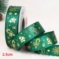 5 jardas fita de natal impressa fita de poliéster de natal para design artesanal decoração de natal diy bolo buquê embalagem de presente