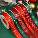 5 jardas fita de natal impressa fita de poliéster de natal para design artesanal decoração de natal diy bolo buquê embalagem de presente