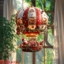 Balão enfeites de dia de natal 2d plano acrílico balão de ar quente ornamento de vidro para o dia de natal grande decoração integraieur