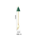 Colher de aço inoxidável, bonito criativo árvore de natal colher de mistura de café, garfo de frutas de sobremesa, estatueta colher garfo talheres, conjunto de presente