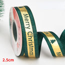 5 jardas fita de natal impressa fita de poliéster de natal para design artesanal decoração de natal diy bolo buquê embalagem de presente