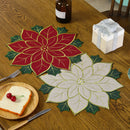 Poinsétia Natal Tabela Runner Placemat, Isolamento Pad, Holly Leaf Mat, Presente Versátil, Scald Proof, Frutas Vermelhas, Linho Mais Esponja