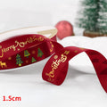 5 jardas fita de natal impressa fita de poliéster de natal para design artesanal decoração de natal diy bolo buquê embalagem de presente