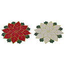 Poinsétia Natal Tabela Runner Placemat, Isolamento Pad, Holly Leaf Mat, Presente Versátil, Scald Proof, Frutas Vermelhas, Linho Mais Esponja
