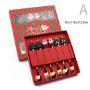 Conjunto de talheres com tema de natal, aço inoxidável, criativo, desenho animado, faca, garfo, colher, 2/4/6 peças, conjunto de presente de feriado, decoração de talheres