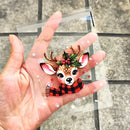50/100 sacos de embrulho de presente de natal dos pces com floco de neve, papai noel, rena e azevinho impressão sacos de embalagem autoadesivos
