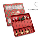 Conjunto de talheres com tema de natal, aço inoxidável, criativo, desenho animado, faca, garfo, colher, 2/4/6 peças, conjunto de presente de feriado, decoração de talheres