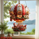 Balão enfeites de dia de natal 2d plano acrílico balão de ar quente ornamento de vidro para o dia de natal grande decoração integraieur