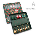 Conjunto de talheres com tema de natal, aço inoxidável, criativo, desenho animado, faca, garfo, colher, 2/4/6 peças, conjunto de presente de feriado, decoração de talheres