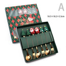 Conjunto de talheres com tema de natal, aço inoxidável, criativo, desenho animado, faca, garfo, colher, 2/4/6 peças, conjunto de presente de feriado, decoração de talheres