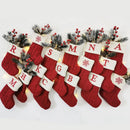 Meias de natal tricô floco de neve carta meia decoração de natal 2025 para casa ornamento de árvore de natal presente navidad natal 2026
